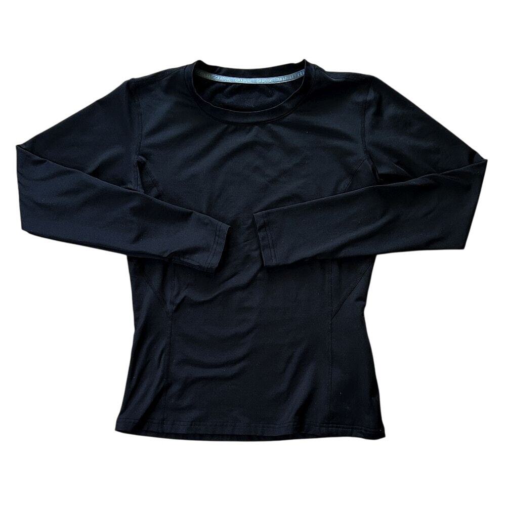 Gradual Thermal Fleece Thumb Hole Long Sleeve Black Athletic Top XS